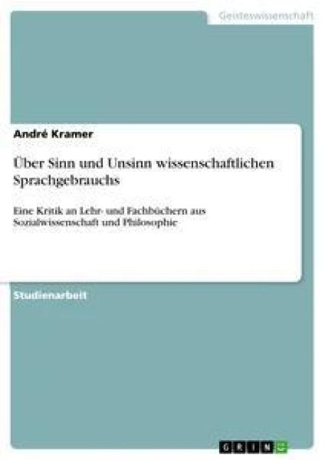 Produktbild: &Uuml;ber Sinn und Unsinn wissenschaftlichen Sprachgebrauchs