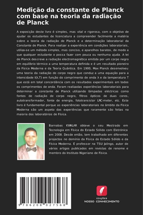 Produktbild: Medi&ccedil;&atilde;o da constante de Planck com base na teoria da radia&ccedil;&atilde;o de Planck