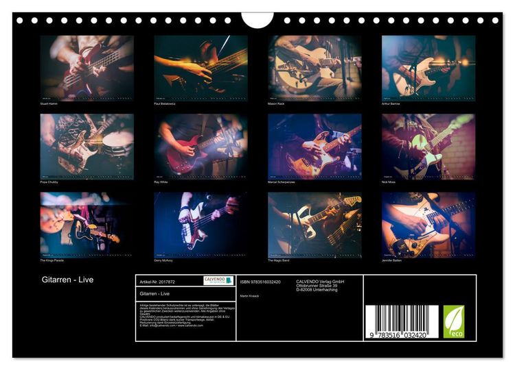 Produktbild: Gitarren - Live (Wandkalender 2026 DIN A4 quer), CALVENDO Monatskalender