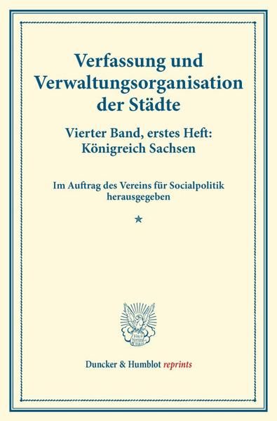 Produktbild: Verfassung und Verwaltungsorganisation der St&auml;dte.