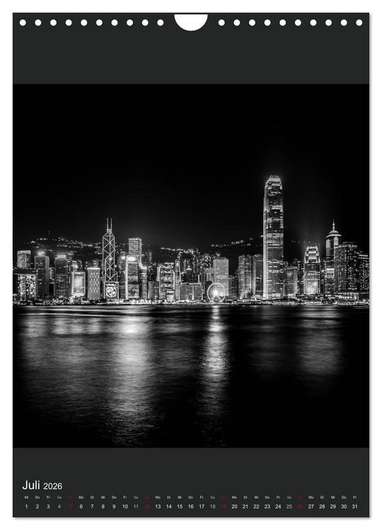Produktbild: Hongkong schwarzwei&szlig; (Wandkalender 2026 DIN A4 hoch), CALVENDO Monatskalender