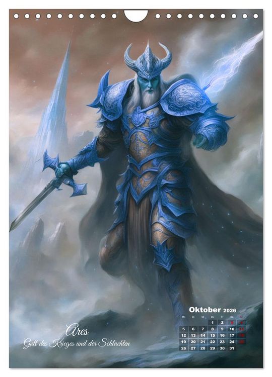 Produktbild: Zw&ouml;lf G&ouml;tter der griechischen Mythologie (Wandkalender 2026 DIN A4 hoch), CALVENDO Monatskalender