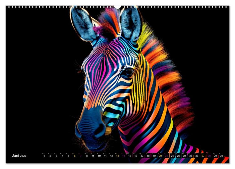 Produktbild: ZEBRAS - Modern Art (hochwertiger Premium Wandkalender 2026 DIN A2 quer), Kunstdruck in Hochglanz