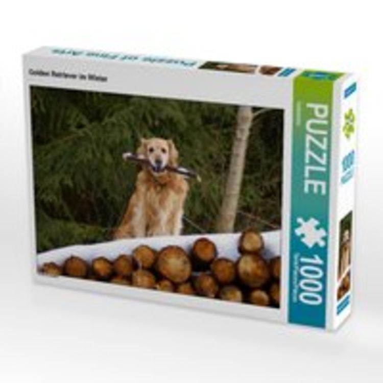 Produktbild: CALVENDO Puzzle Golden Retriever im Winter 1000 Teile Lege-Gr&ouml;&szlig;e 64 x 48 cm Foto-Puzzle Bild von Kattobello