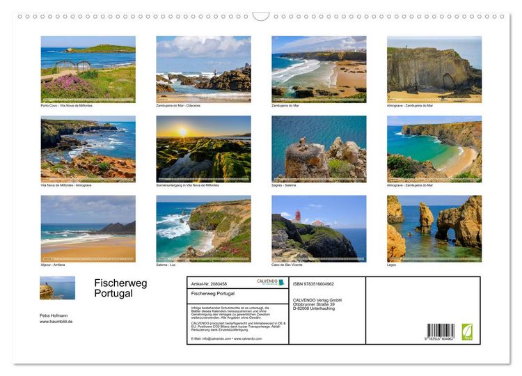 Produktbild: Fischerweg Portugal (Wandkalender 2026 DIN A2 quer), CALVENDO Monatskalender