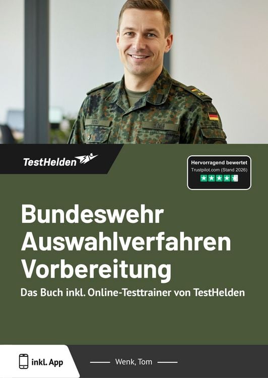 Produktbild: Bundeswehr Auswahlverfahren Vorbereitung: Das Buch inkl. Online-Testtrainer von TestHelden