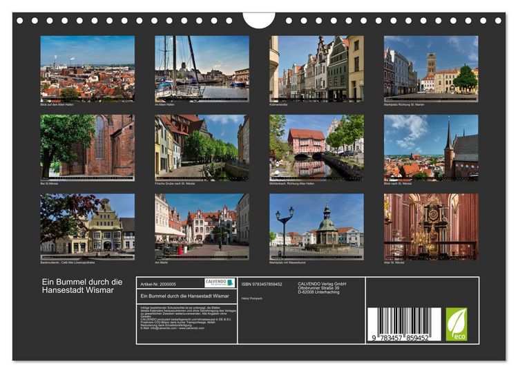 Produktbild: Ein Bummel durch die Hansestadt Wismar (Wandkalender 2026 DIN A4 quer), CALVENDO Monatskalender