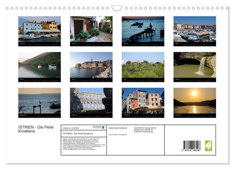 Produktbild: ISTRIEN - Die Perle Kroatiens (Wandkalender 2026 DIN A3 quer), CALVENDO Monatskalender