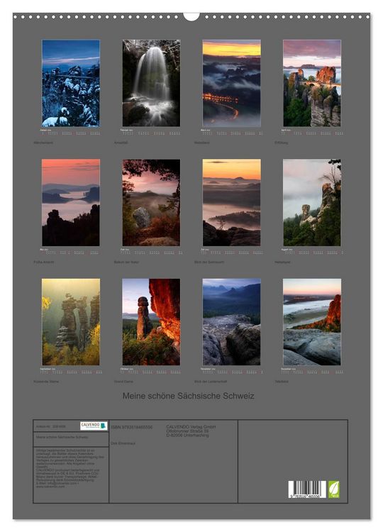 Produktbild: Meine sch&ouml;ne S&auml;chsische Schweiz (Wandkalender 2026 DIN A2 hoch), CALVENDO Monatskalender