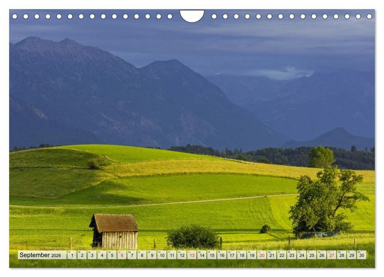 Produktbild: Das Blaue Land - Himmel, Seen und Berge im bayerischen Voralpenland (Wandkalender 2026 DIN A4 quer), CALVENDO Monatskalender