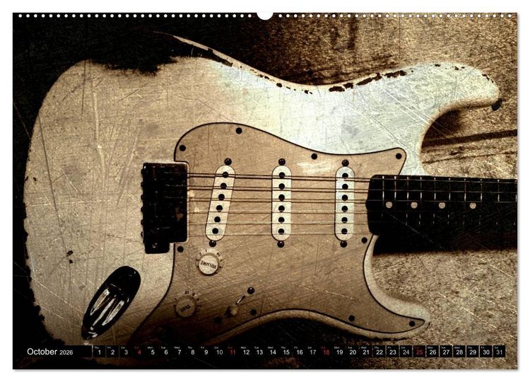 Produktbild: GUITARS Vintage Style (High Quality Premium Wall Calendar 2026 DIN A2 landscape),CALVENDO 12 Month Wall Calendar