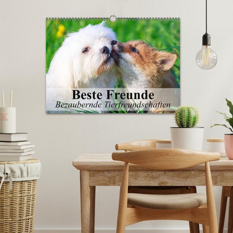 Produktbild: Beste Freunde - Bezaubernde Tierfreundschaften (Wandkalender 2026 DIN A3 quer), CALVENDO Monatskalender