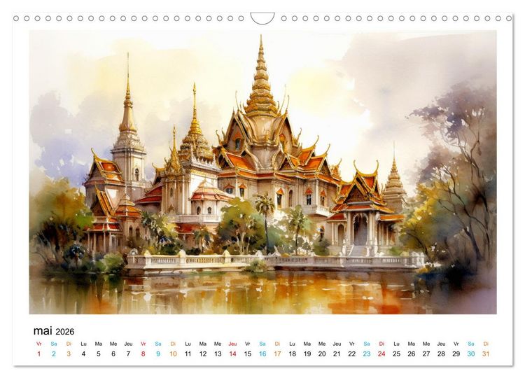 Produktbild: &Eacute;difices c&eacute;l&egrave;bres, autour du monde (Calendrier mural 2026 DIN A3 vertical), CALVENDO calendrier mensuel