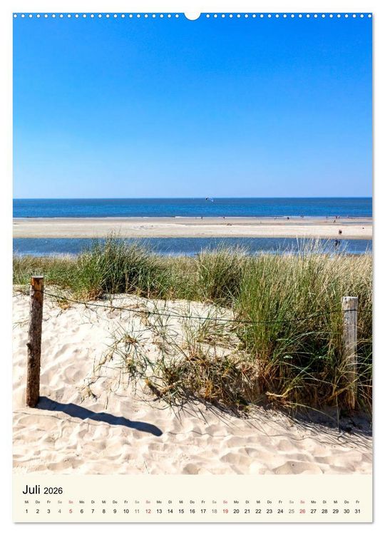 Produktbild: LANGEOOG Strandspaziergang (Wandkalender 2026 DIN A2 hoch), CALVENDO Monatskalender