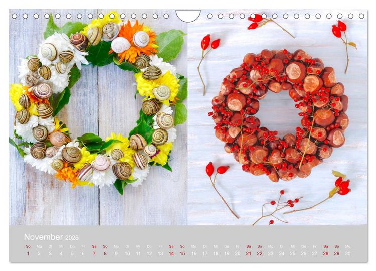 Produktbild: Mit eigenen Kranzarrangements durch das Jahr (Wandkalender 2026 DIN A4 quer), CALVENDO Monatskalender
