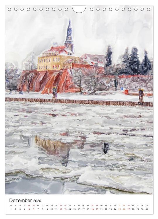 Produktbild: Tangerm&uuml;nde - Illustrationen der Stadt an der Elbe (Wandkalender 2026 DIN A4 hoch), CALVENDO Monatskalender