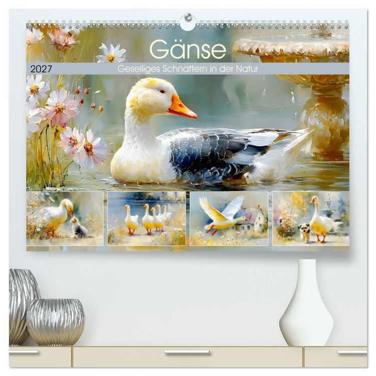 Produktbild: G&auml;nse. Geselliges Schnattern in der Natur (hochwertiger Premium Wandkalender 2027 DIN A2 quer), Kunstdruck in Hochglanz