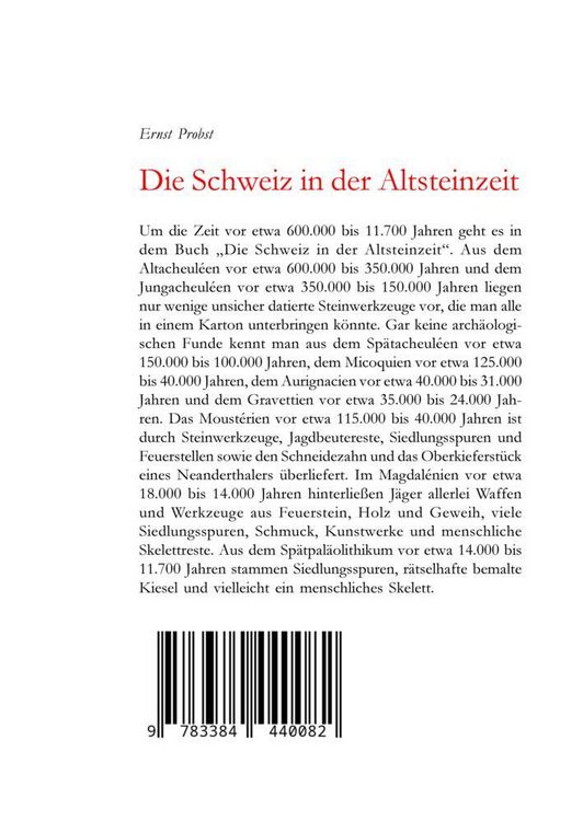 Produktbild: Die Schweiz in der Altsteinzeit