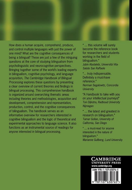Produktbild: The Cambridge Handbook of Bilingual Processing