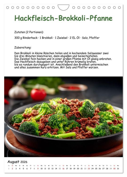 Produktbild: Low Carb - Rezepte ohne Kohlenhydrate zum Abnehmen (Wandkalender 2026 DIN A4 hoch), CALVENDO Monatskalender