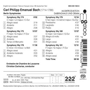 Produktbild: Berliner Sinfonien Wq 174,175+178-181