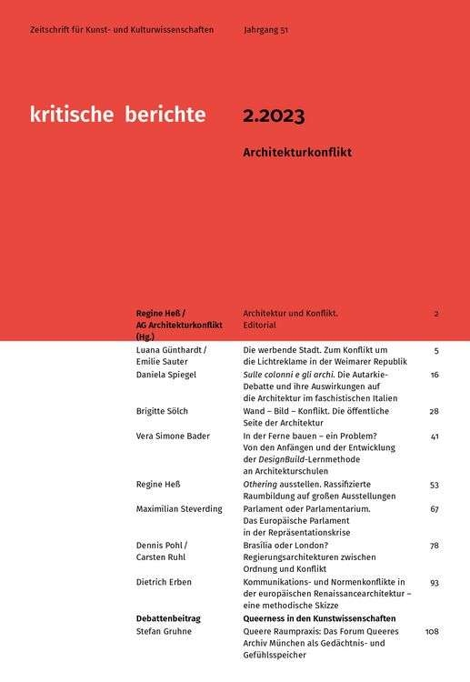 Produktbild: Kritische Berichte : Zeitschrift f&uuml;r Kunst- und Kulturwissenschaften / Jahrgang 51, Heft 2.2023