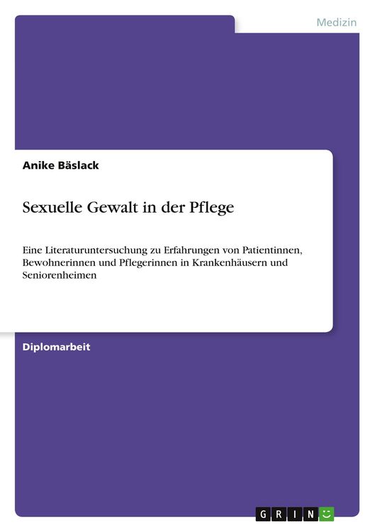 Produktbild: Sexuelle Gewalt in der Pflege