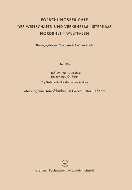 Produktbild: Messung von Dampfdrucken im Gebiet unter 10-2 Torr