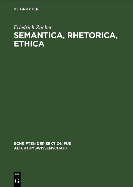 Produktbild: Semantica, Rhetorica, Ethica