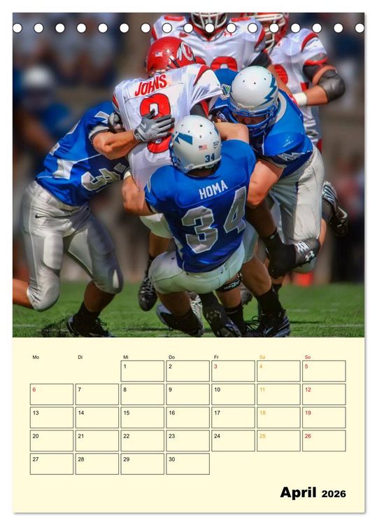 Produktbild: American Football, Team-Arbeit (Tischkalender 2026 DIN A5 hoch), CALVENDO Monatskalender