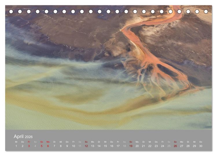 Produktbild: Naturkunst - Luftbilder (Tischkalender 2026 DIN A5 quer), CALVENDO Monatskalender