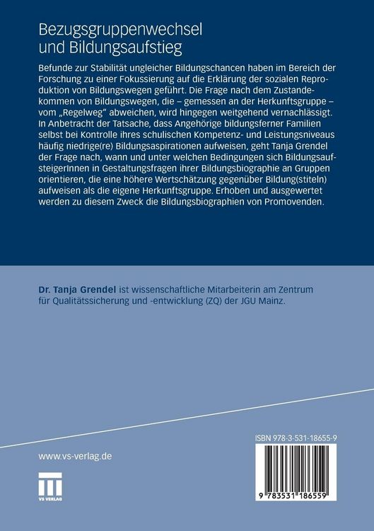 Produktbild: Bezugsgruppenwechsel und Bildungsaufstieg