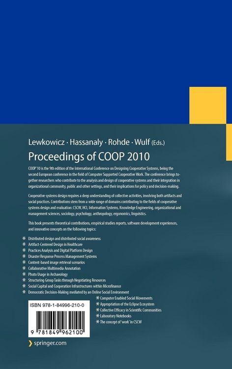 Produktbild: Proceedings of COOP 2010