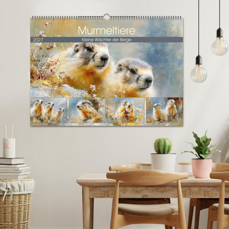 Produktbild: Murmeltiere. Kleine W&auml;chter der Berge (Wandkalender 2027 DIN A2 quer), CALVENDO Monatskalender