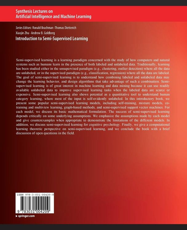 Produktbild: Introduction to Semi-Supervised Learning