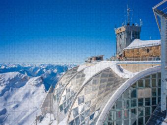 Produktbild: CALVENDO Puzzle Zugspitze - Blick von der Bergstation der Gletscherseilbahn | 1000 Teile Lege-Gr&ouml;&szlig;e 64x48cm Foto-Puzzle f&uuml;r gl&uuml;ckliche Stunden