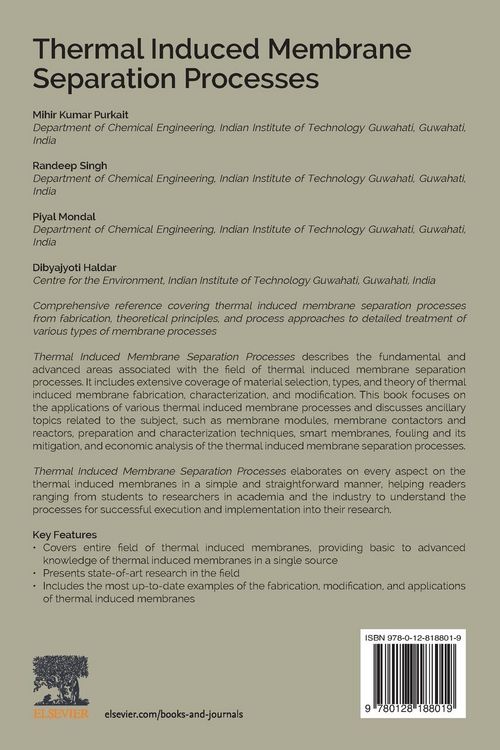 Produktbild: Thermal Induced Membrane Separation Processes