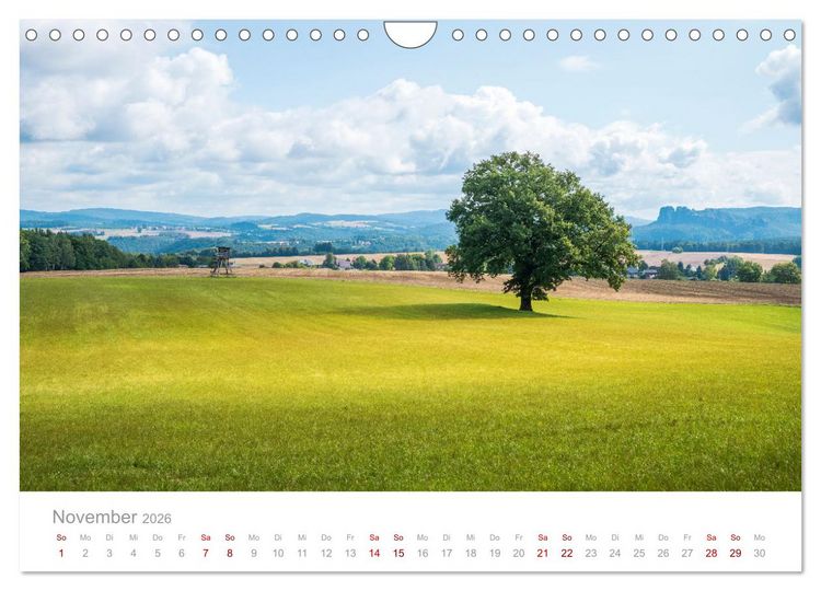 Produktbild: Sachsen - Eine stimmungsvolle Wanderung in Bildern (Wandkalender 2026 DIN A4 quer), CALVENDO Monatskalender