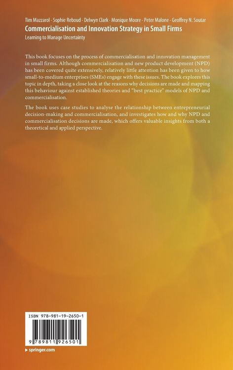 Produktbild: Commercialisation and Innovation Strategy in Small Firms