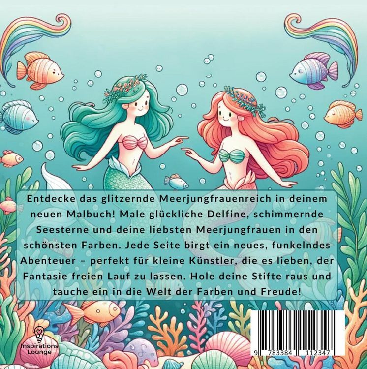 Produktbild: Meerjungfrauen-Malbuch mit 55 Fantasievollen Ausmalvorlagen f&uuml;r M&auml;dchen!