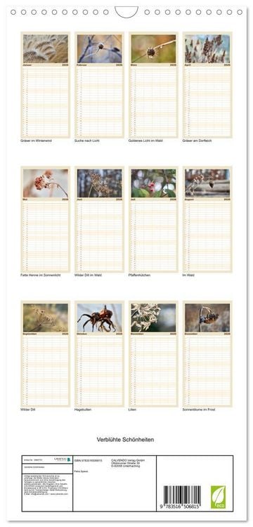 Produktbild: Familienplaner 2026 - Verbl&uuml;hte Sch&ouml;nheiten mit 5 Spalten (Wandkalender, 21 x 45 cm) CALVENDO
