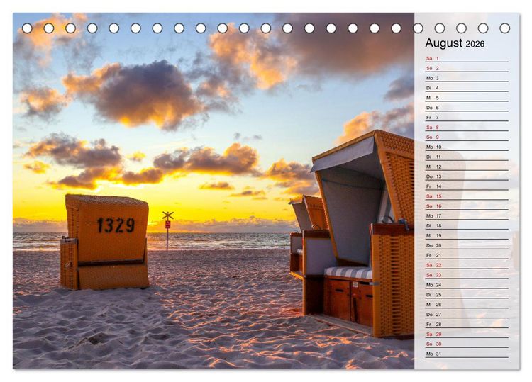 Produktbild: Sylt - Magie der Abendstunden (Tischkalender 2026 DIN A5 quer), CALVENDO Monatskalender