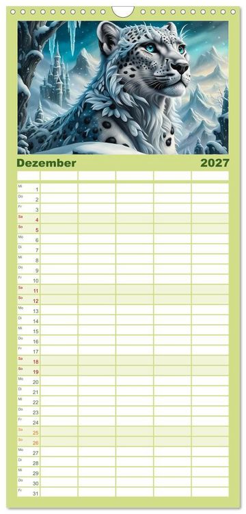 Produktbild: Familienplaner 2027 - Verborgene Welten: Arkanum der mystischen Tierwesen mit 5 Spalten (Wandkalender, 21 x 45 cm) CALVENDO