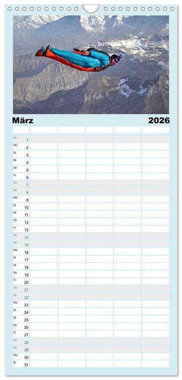 Produktbild: Familienplaner 2026 - Base Jumping Adrenalin- Kick mit 5 Spalten (Wandkalender, 21 x 45 cm) CALVENDO