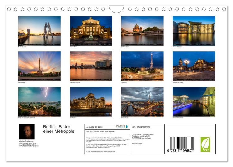 Produktbild: Berlin - Bilder einer Metropole (Wandkalender 2026 DIN A4 quer), CALVENDO Monatskalender