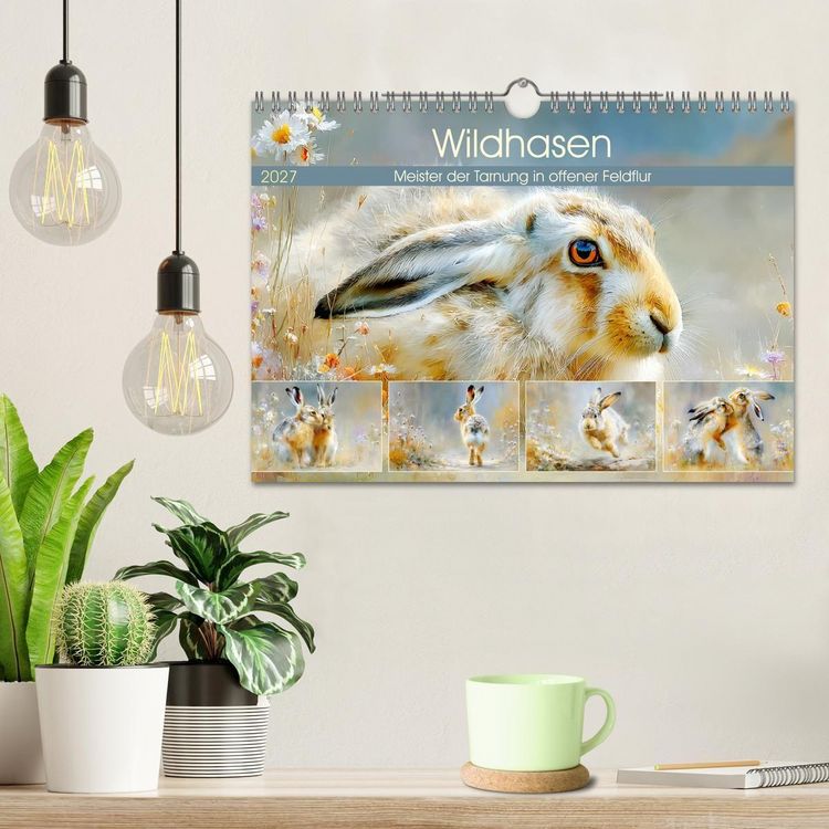 Produktbild: Wildhasen. Meister der Tarnung in offener Feldflur (Wandkalender 2027 DIN A4 quer), CALVENDO Monatskalender