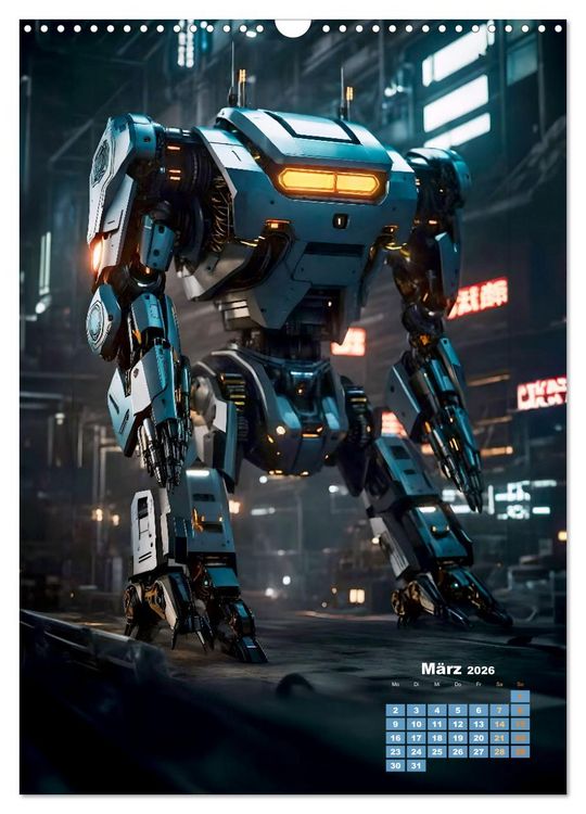 Produktbild: Roboter Nachtwache (Wandkalender 2026 DIN A3 hoch), CALVENDO Monatskalender
