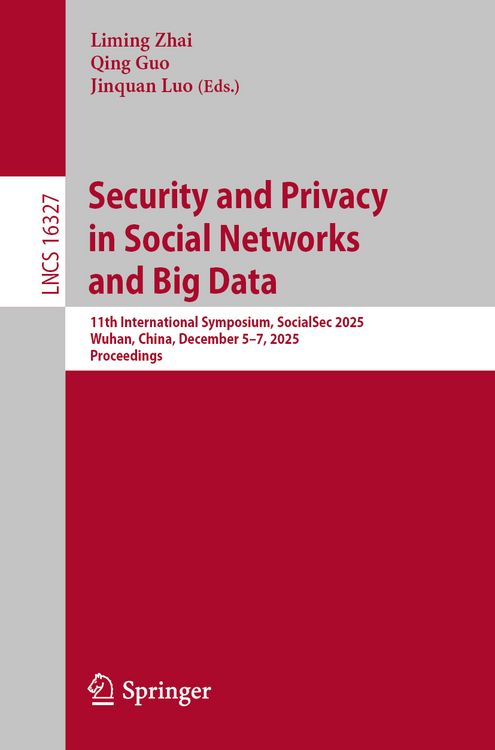 Produktbild: Security and Privacy in Social Networks and Big Data