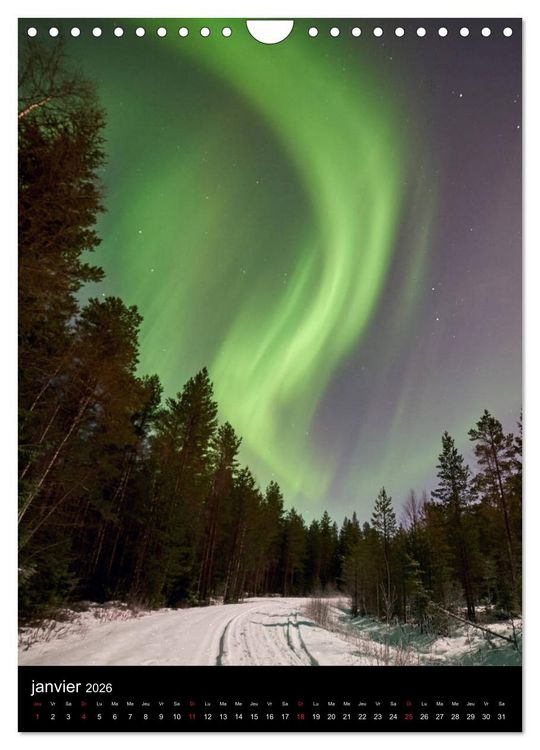 Produktbild: Aurora Borealis en Scandinavie (Calendrier mural 2026 DIN A4 horizontal), CALVENDO calendrier mensuel