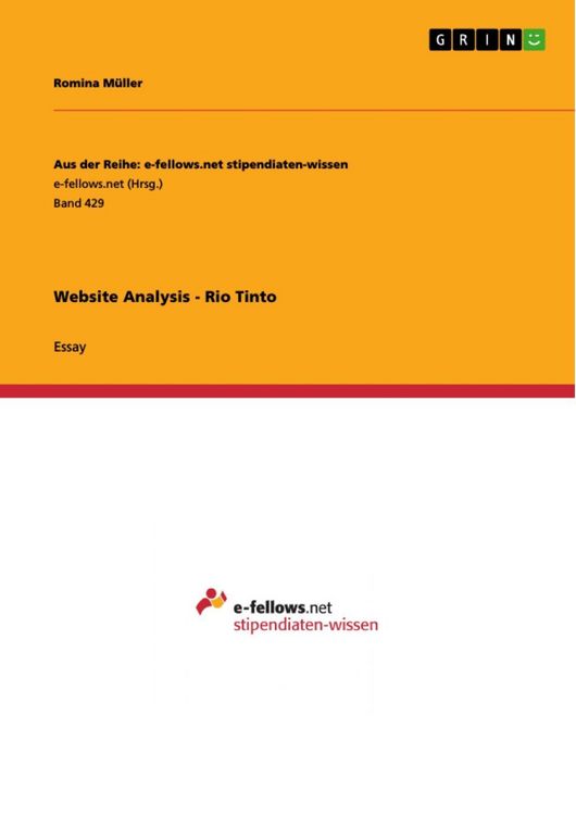 Produktbild: Website Analysis - Rio Tinto